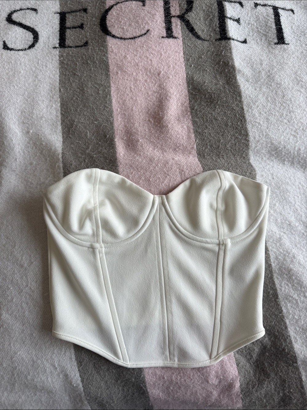 Victoria's Secret White Strapless Bustier Bandeau